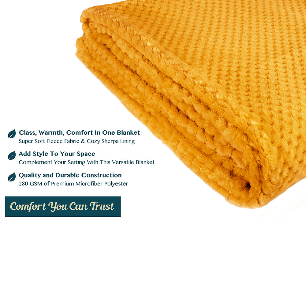 Waffle Textured Fleece Blanket