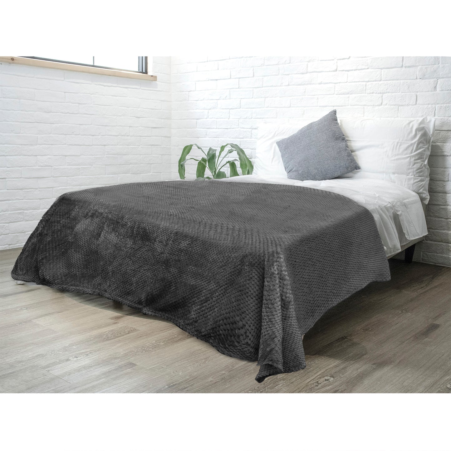 Waffle Textured Fleece Blanket