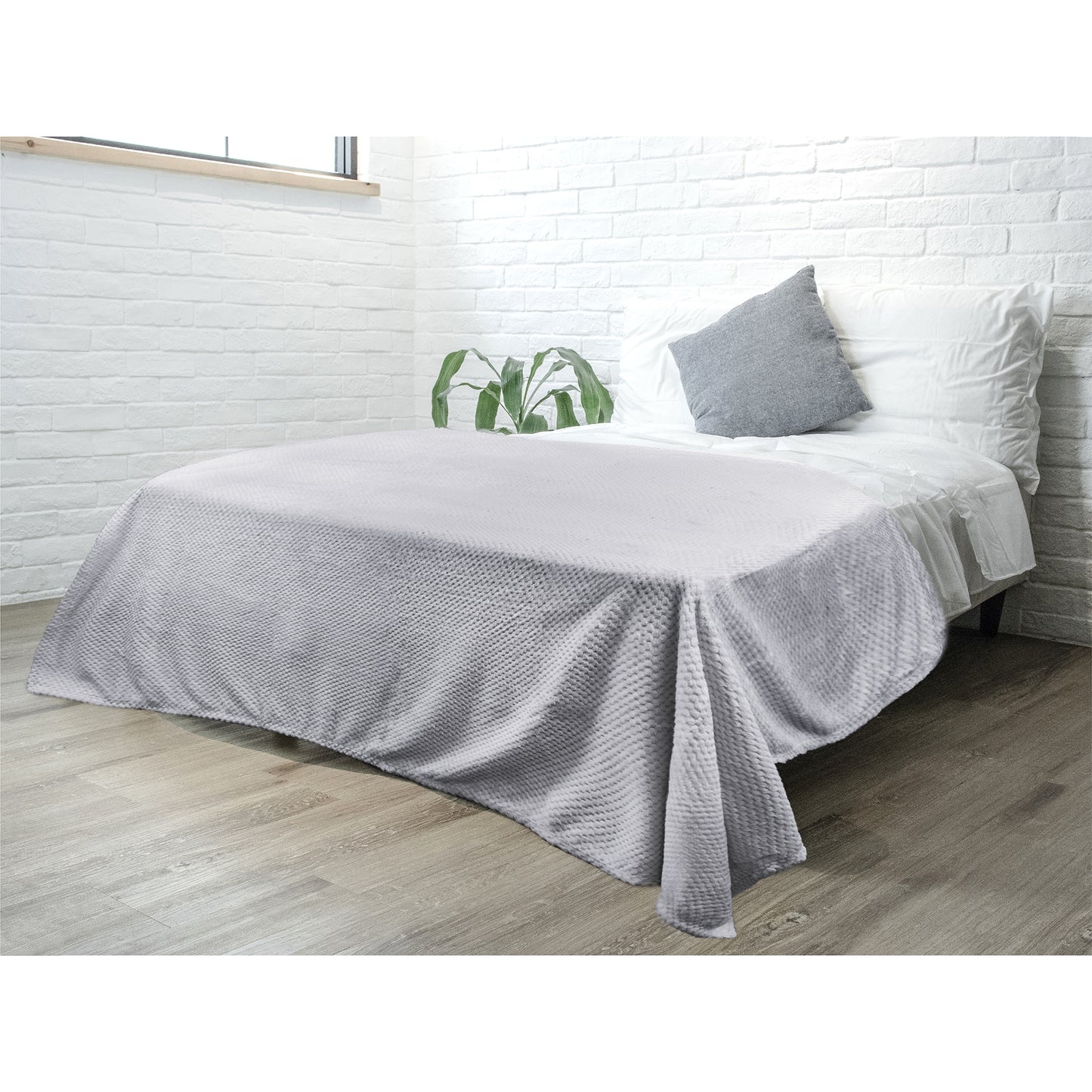 Waffle Textured Fleece Blanket