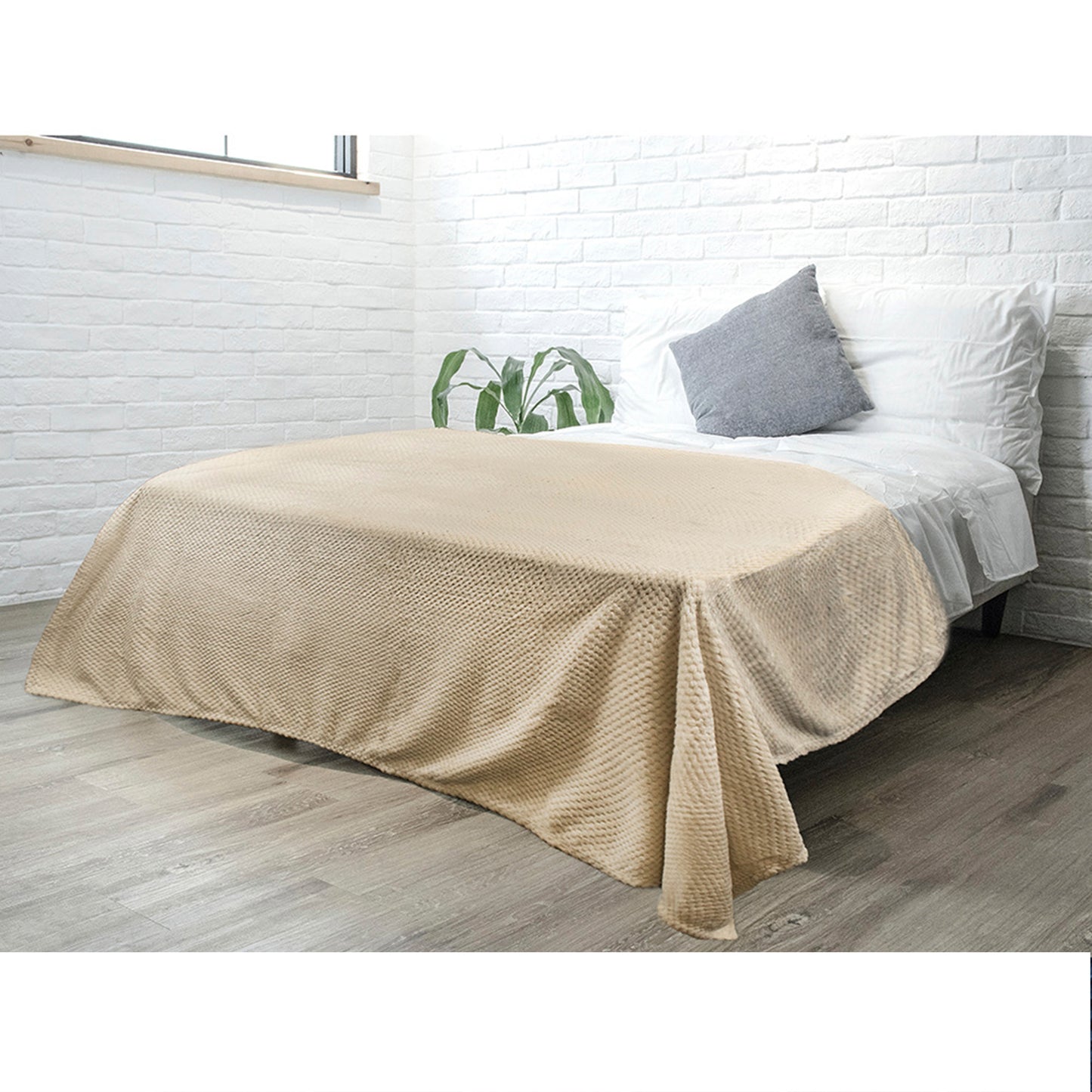 Waffle Textured Fleece Blanket