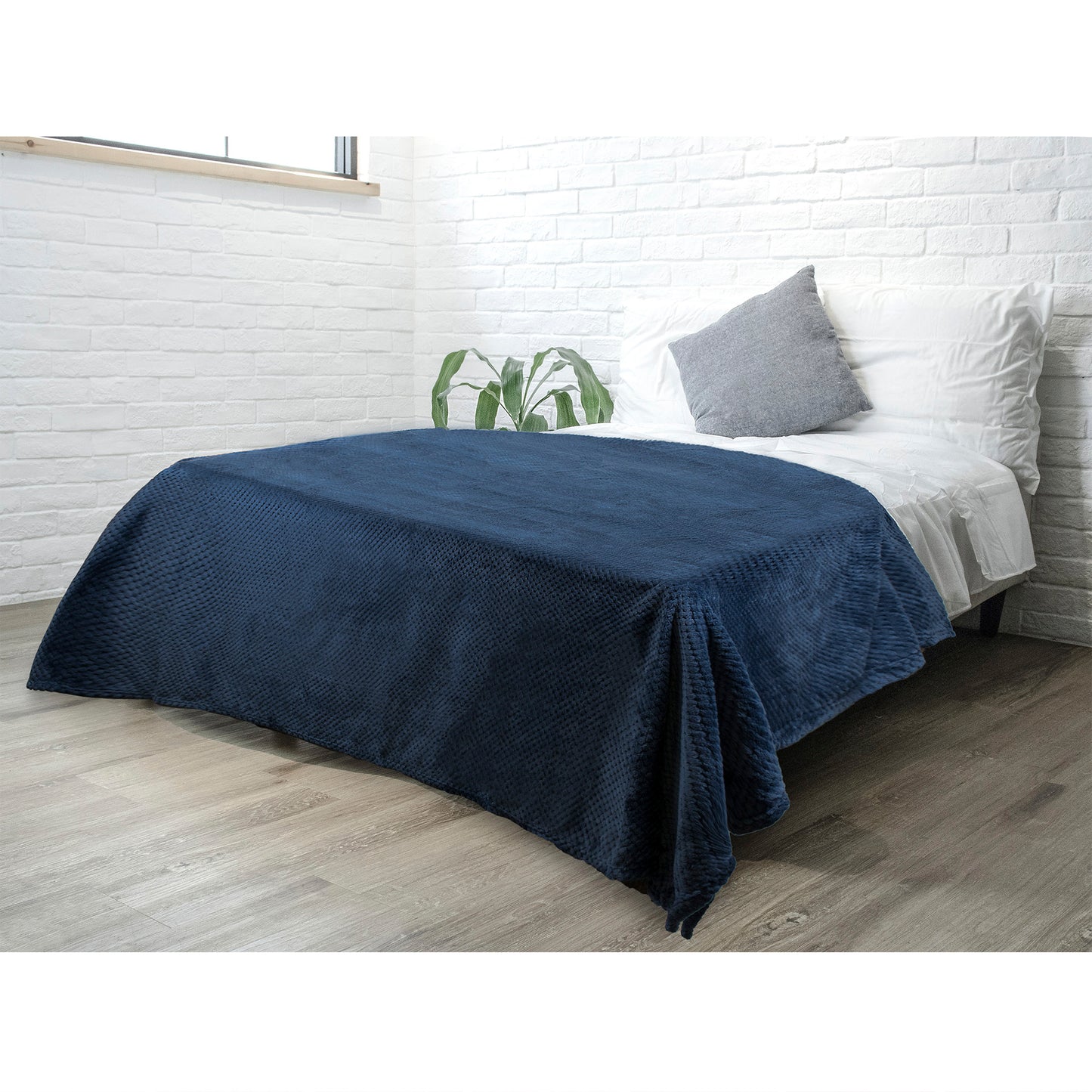 Waffle Textured Fleece Blanket