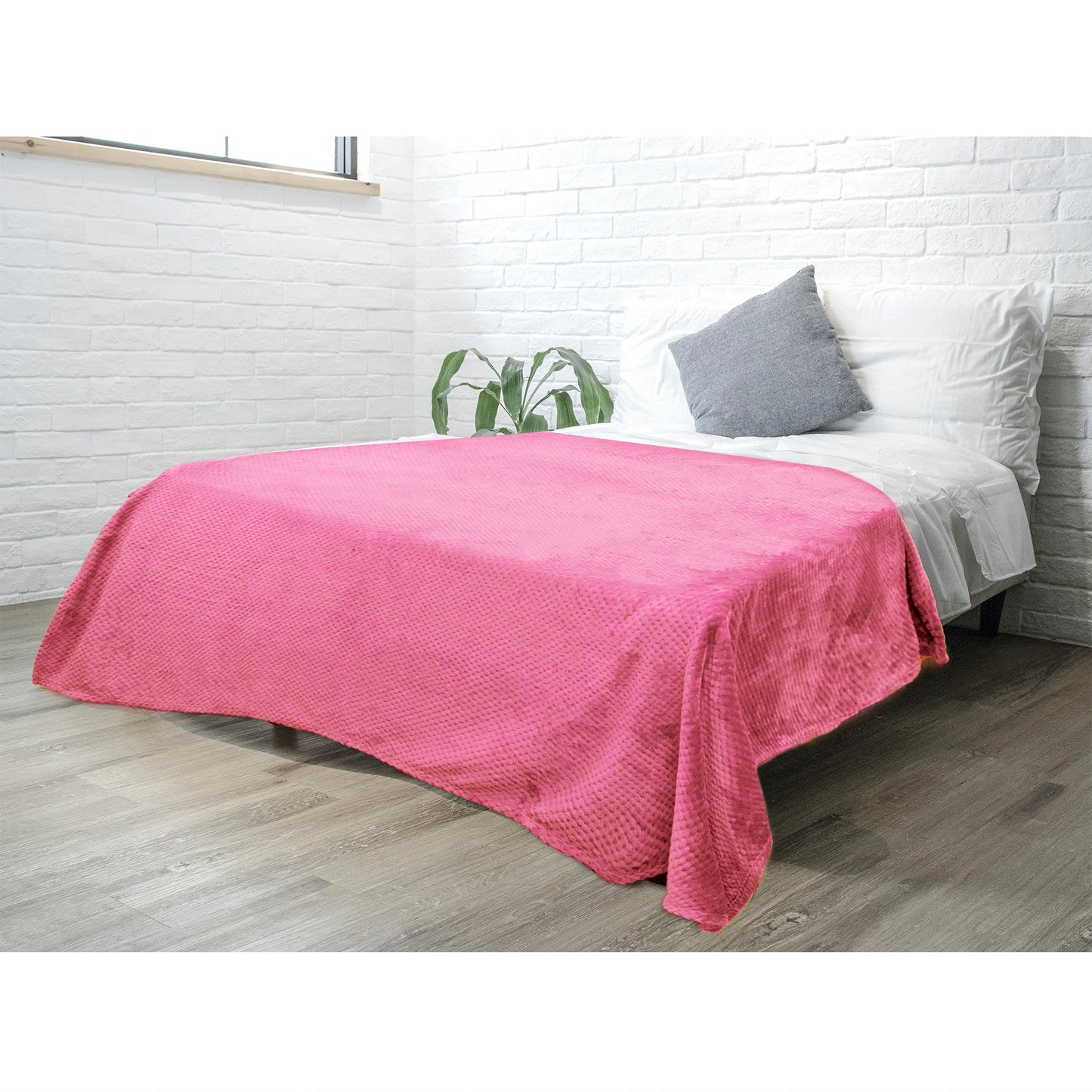 Waffle Textured Fleece Blanket
