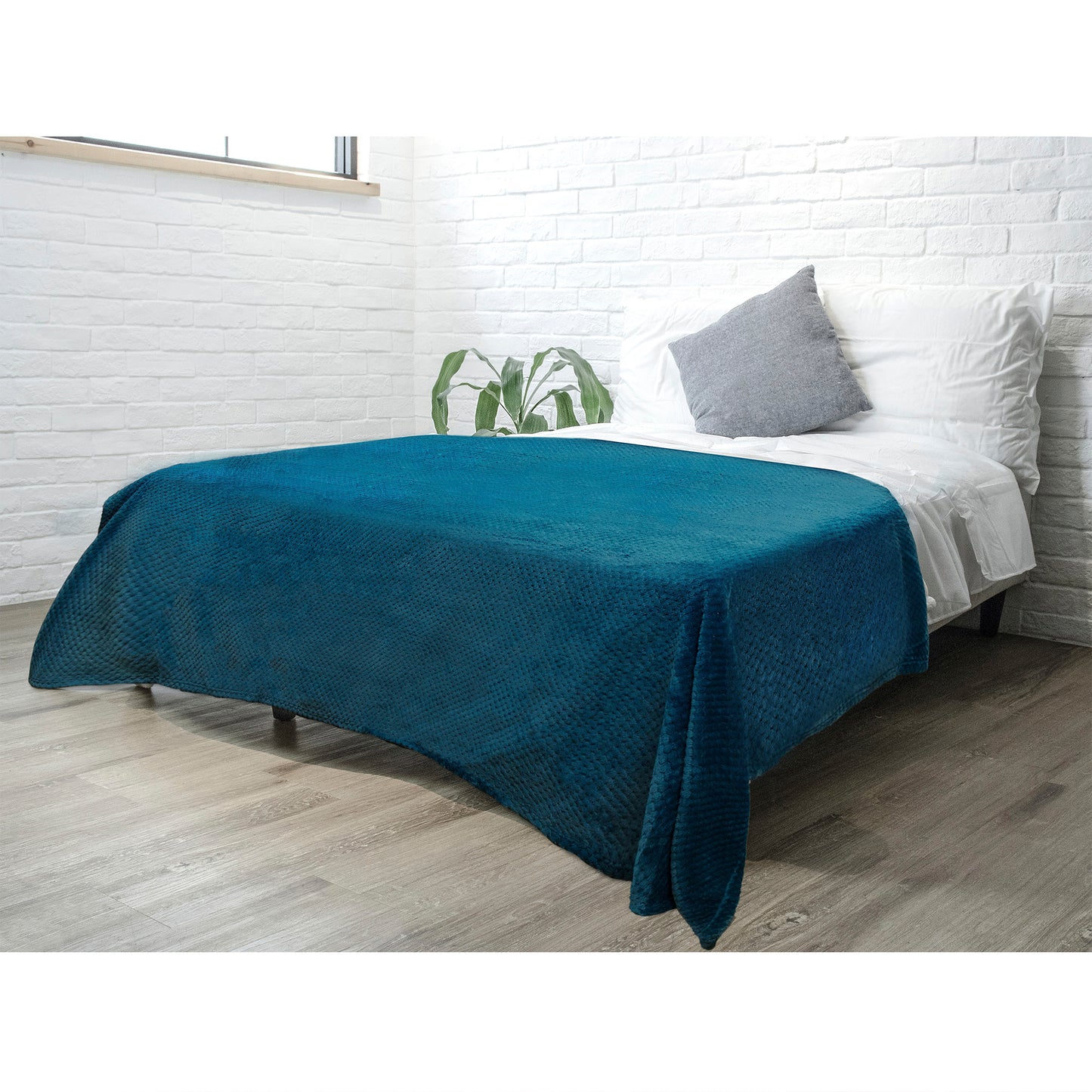 Waffle Textured Fleece Blanket