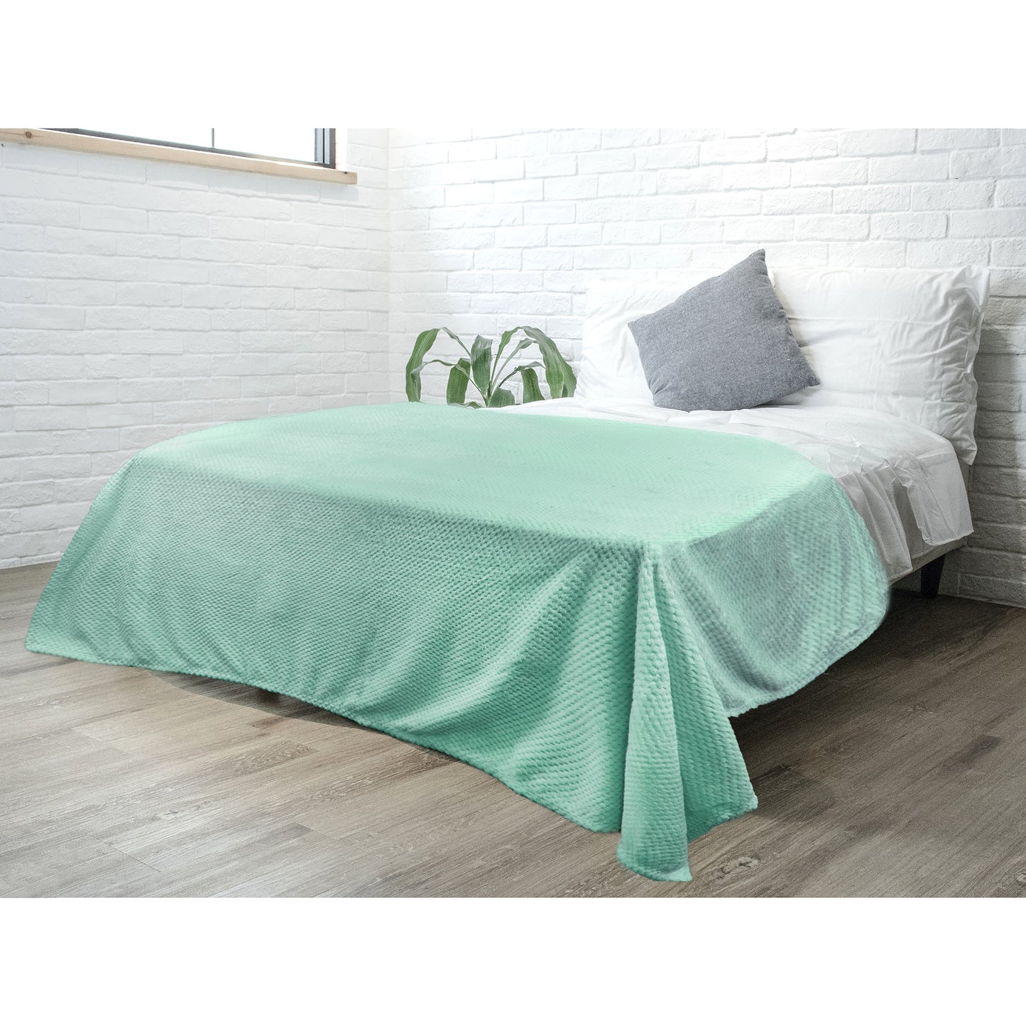 Waffle Textured Fleece Blanket