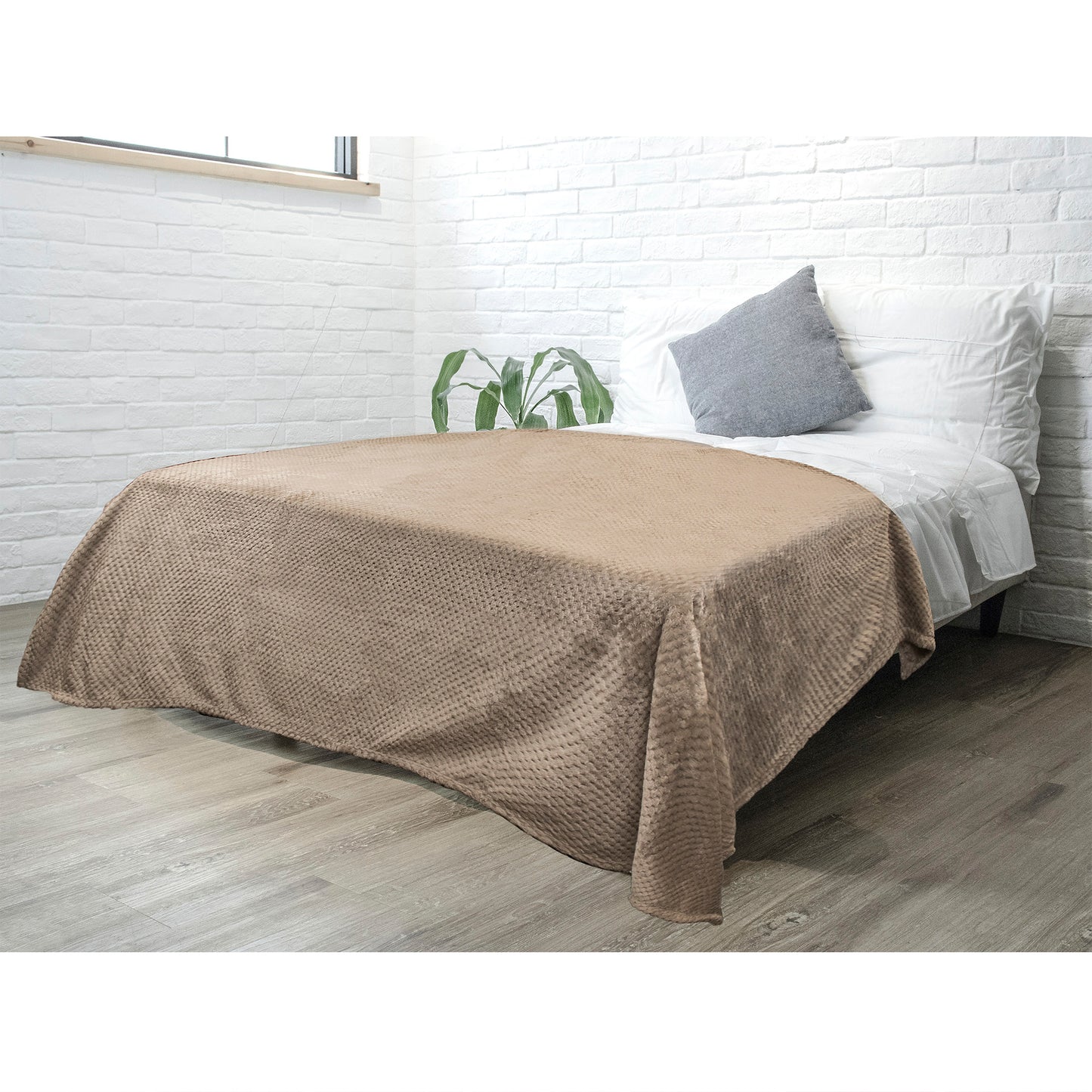 Waffle Textured Fleece Blanket