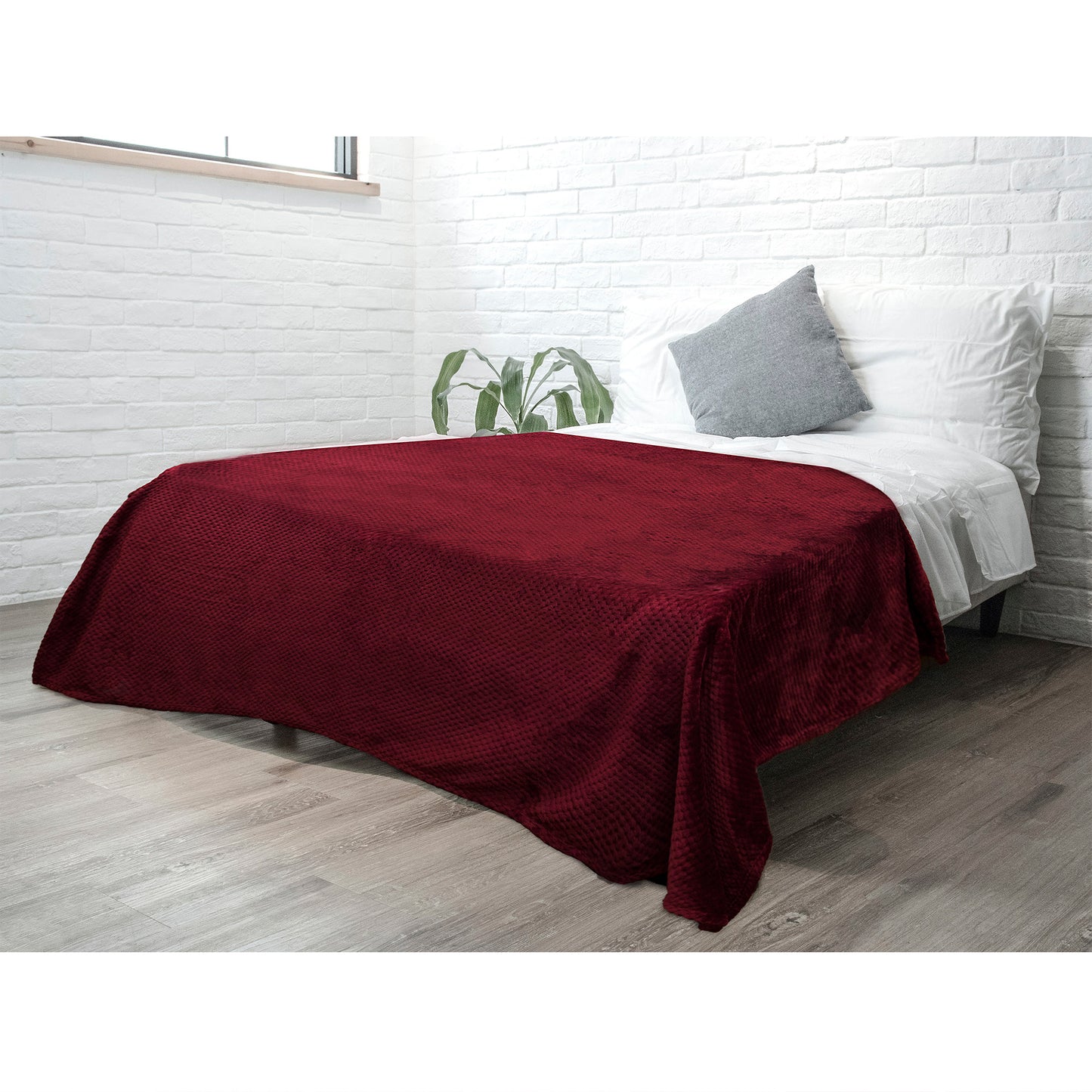 Waffle Textured Fleece Blanket