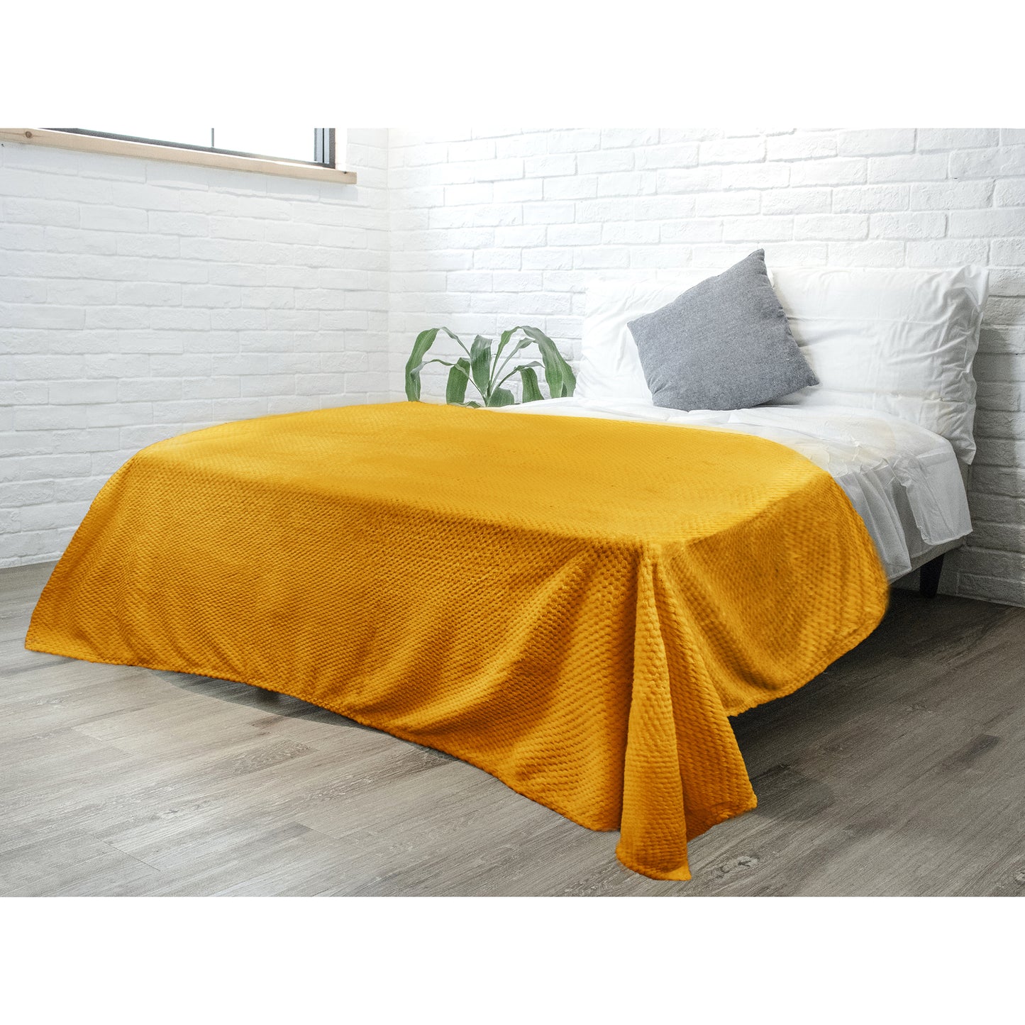 Waffle Textured Fleece Blanket