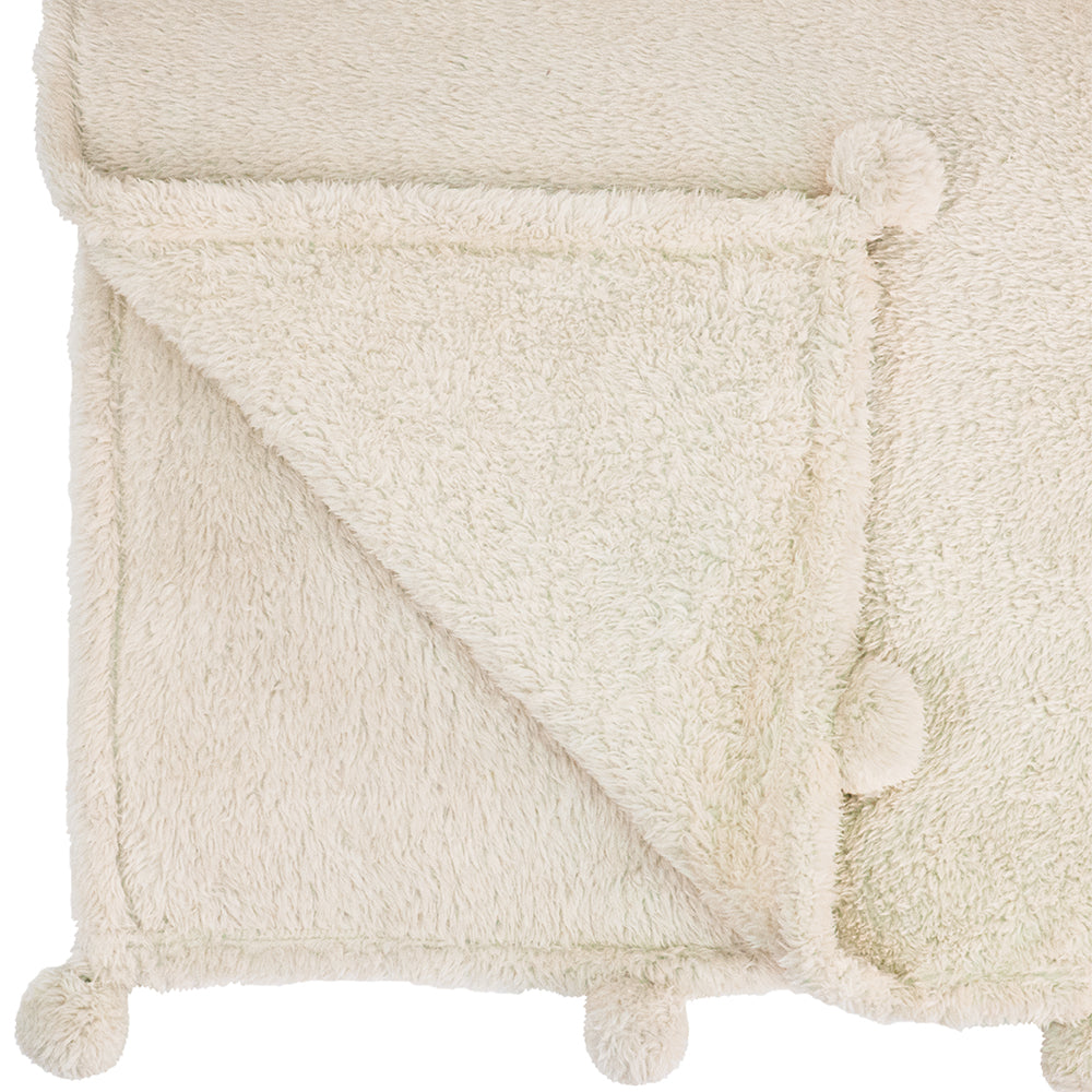 Pom Pom Fringe Sherpa Throw Blanket