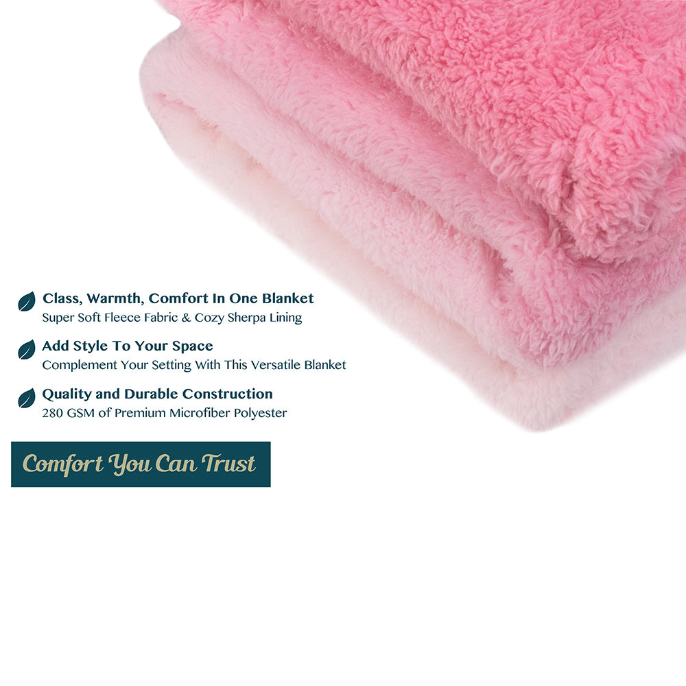Gradient Ombre Shaggy Sherpa Blanket