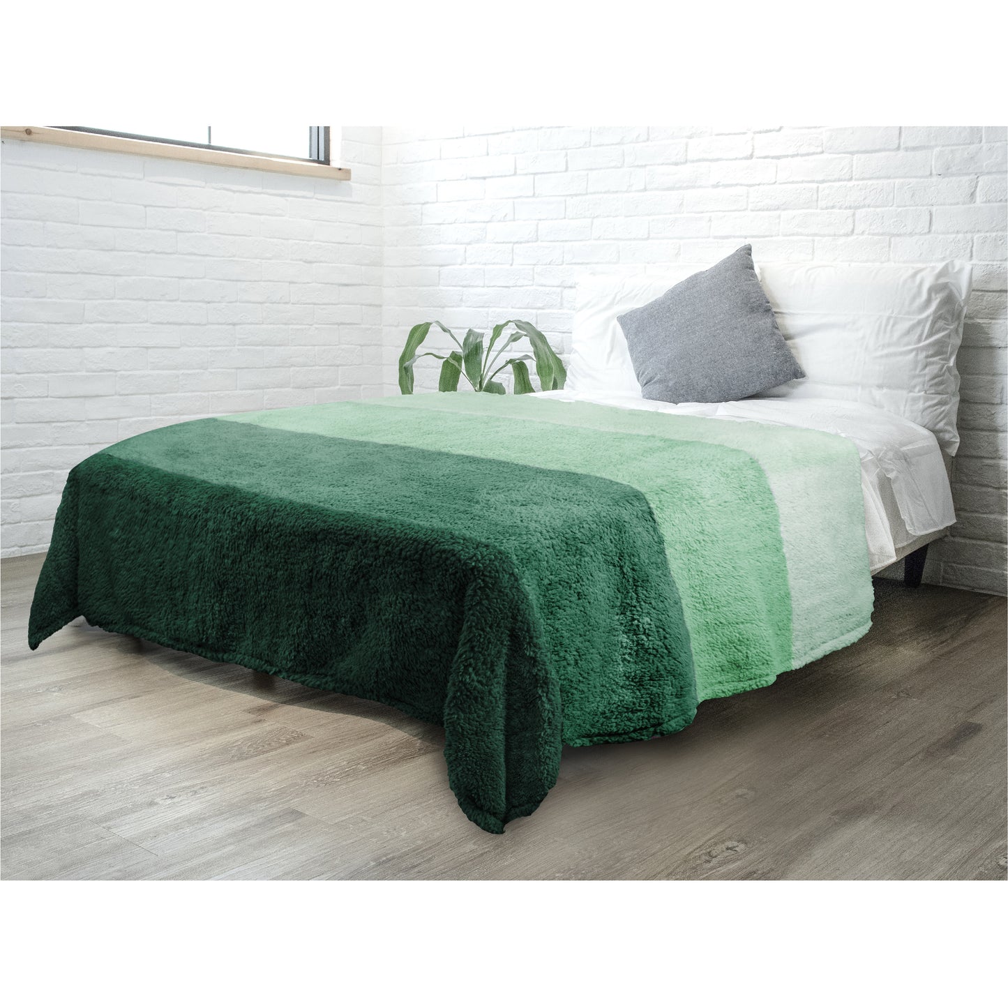 Gradient Ombre Shaggy Sherpa Blanket