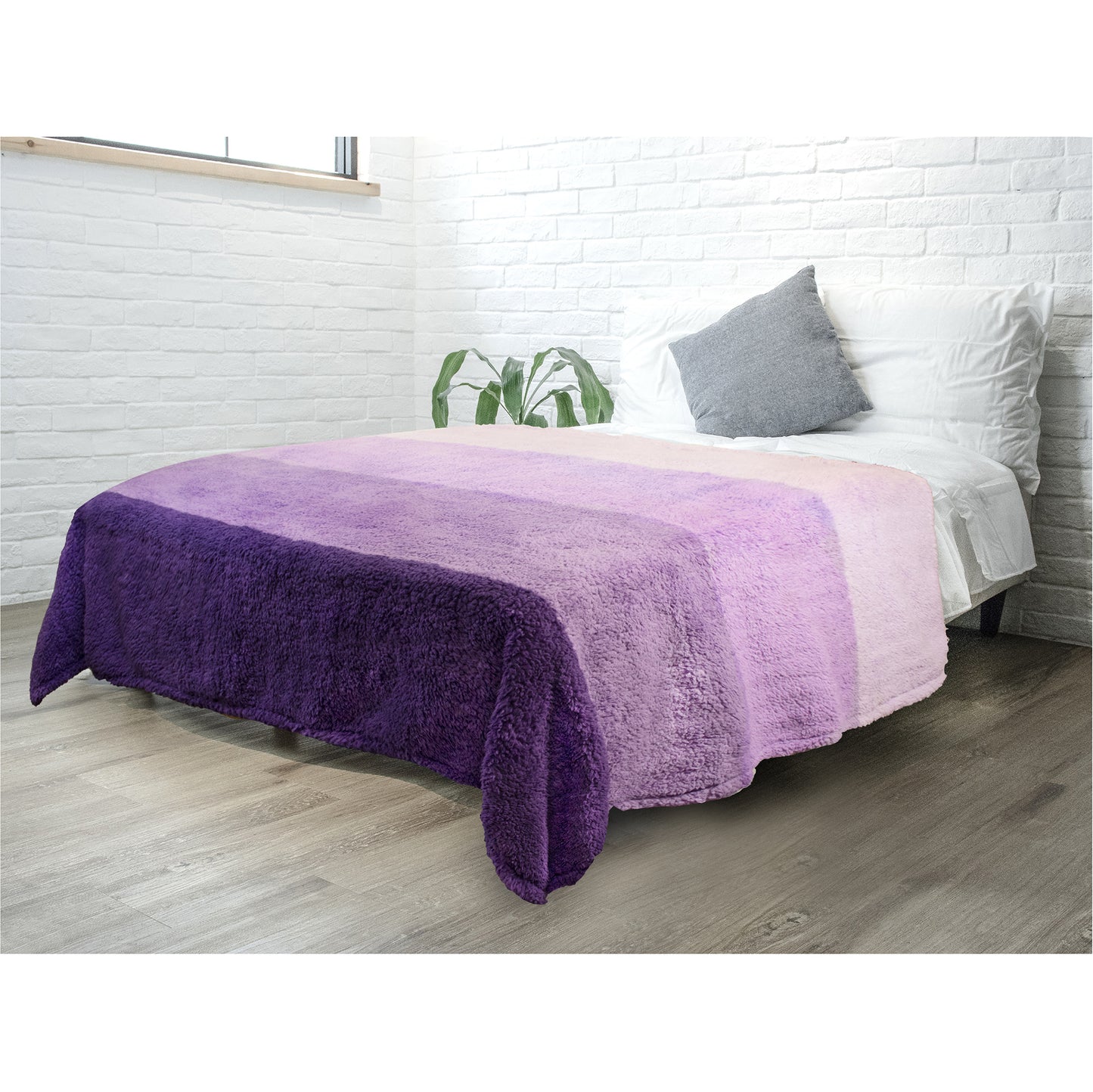 Gradient Ombre Shaggy Sherpa Blanket