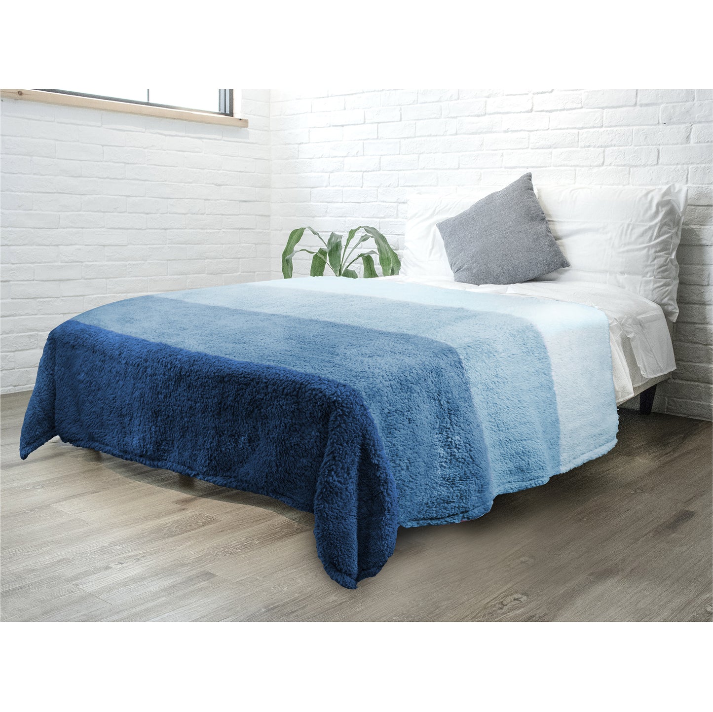 Gradient Ombre Shaggy Sherpa Blanket