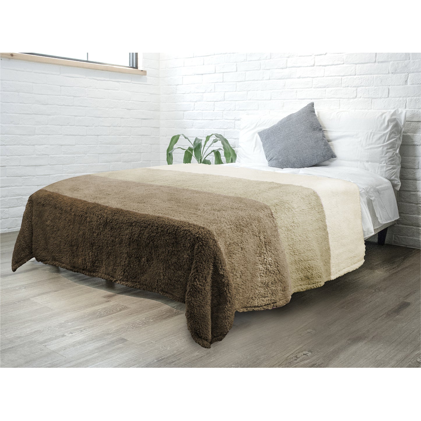 Gradient Ombre Shaggy Sherpa Blanket