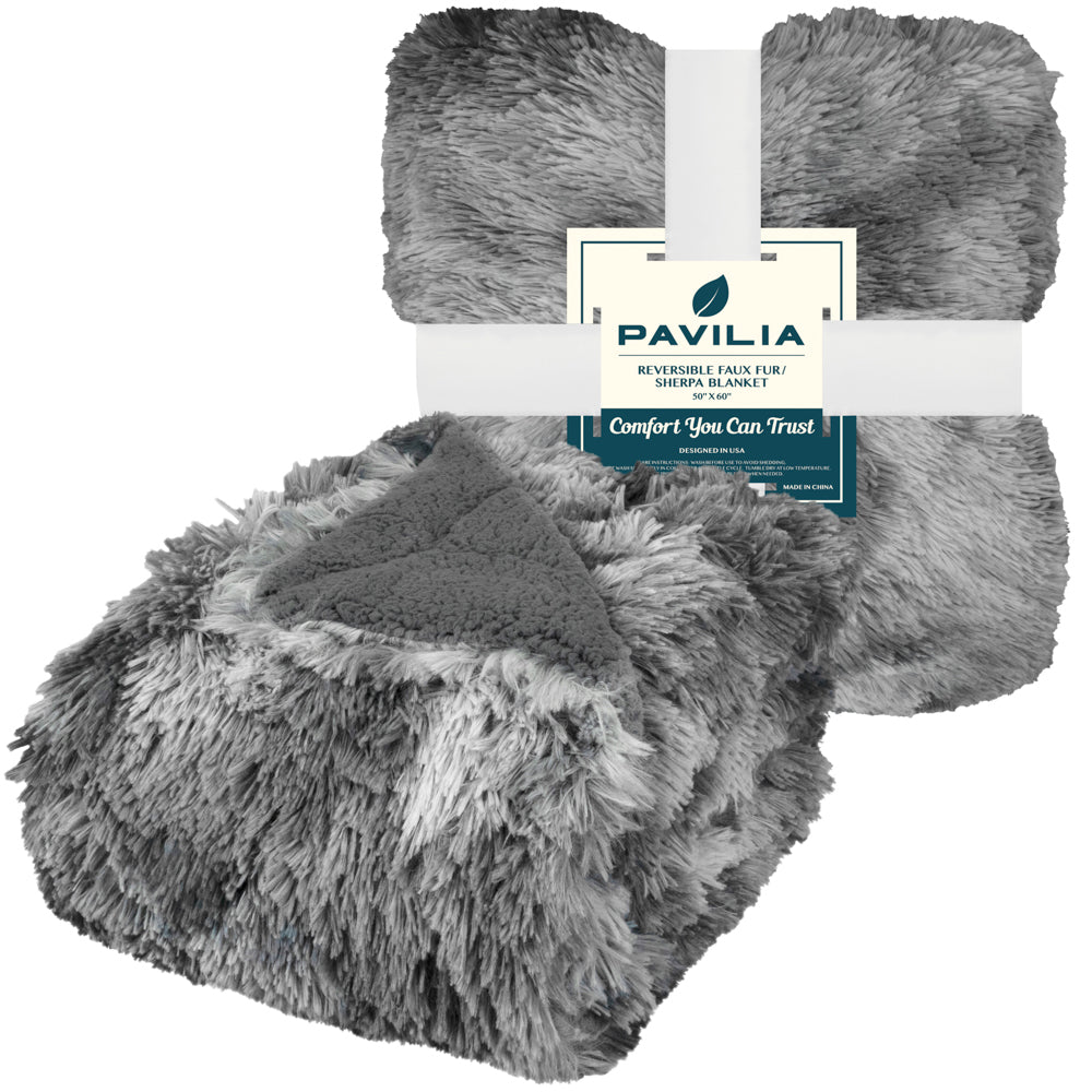 Faux Fur Sherpa Throw Blanket