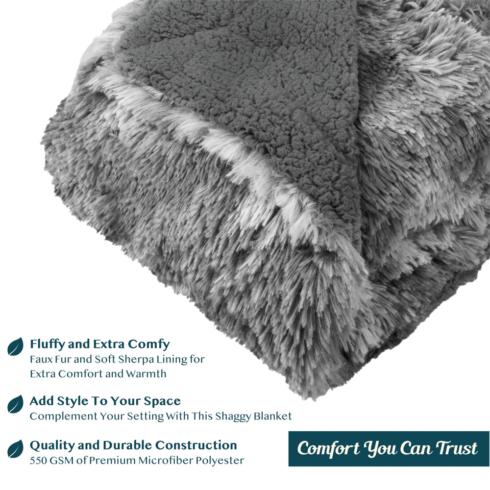 Faux Fur Sherpa Throw Blanket