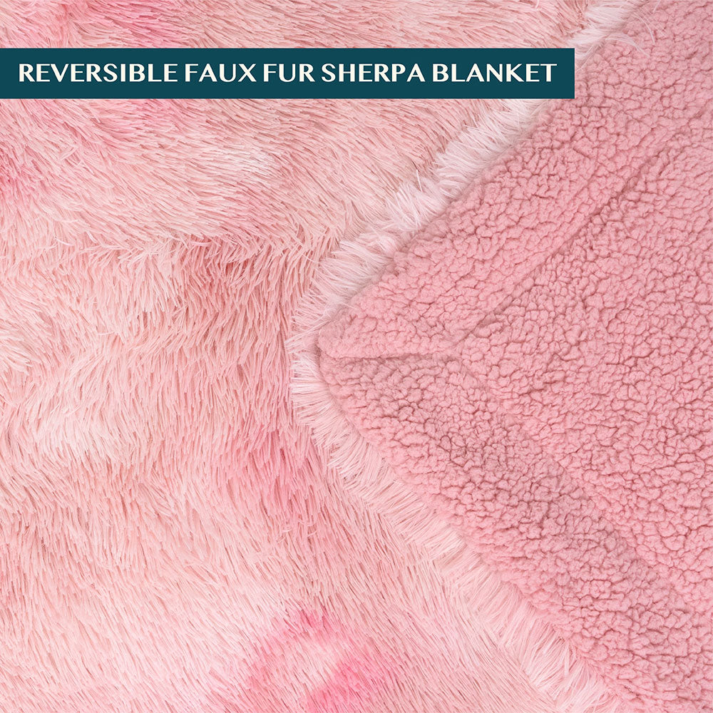 Faux Fur Sherpa Throw Blanket
