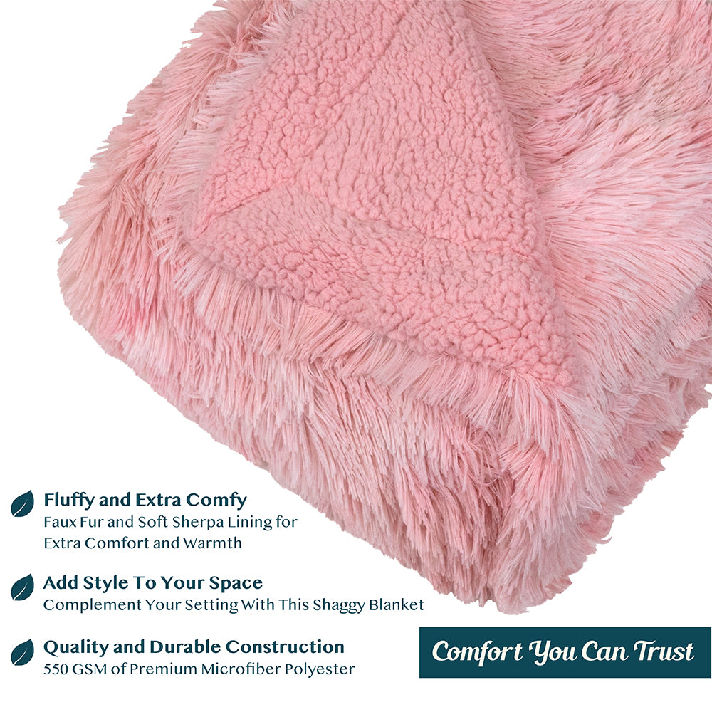 Faux Fur Sherpa Throw Blanket