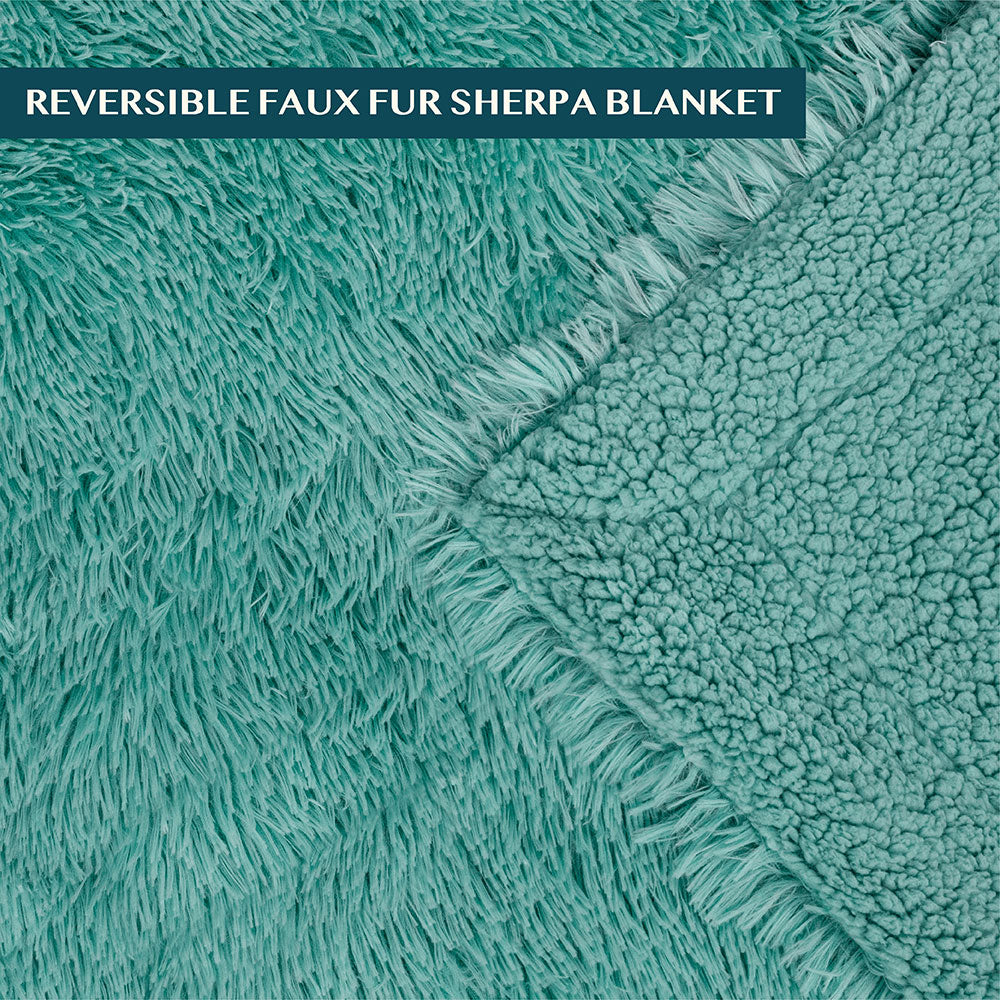 Faux Fur Sherpa Throw Blanket