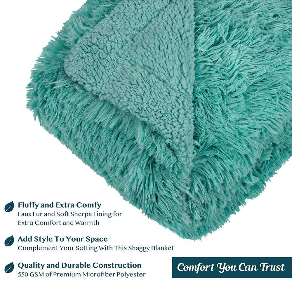 Faux Fur Sherpa Throw Blanket