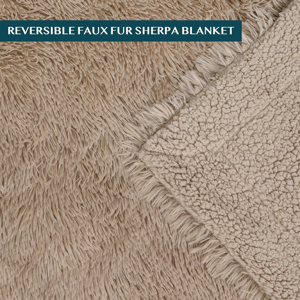 Faux Fur Sherpa Throw Blanket