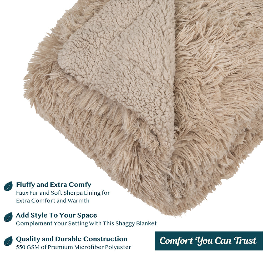 Faux Fur Sherpa Throw Blanket