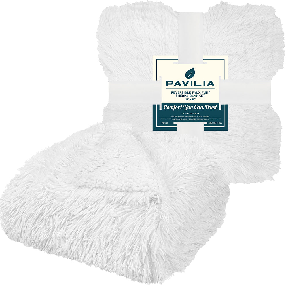 Faux Fur Sherpa Throw Blanket
