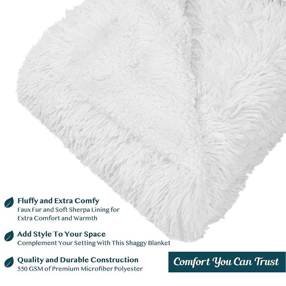 Faux Fur Sherpa Throw Blanket