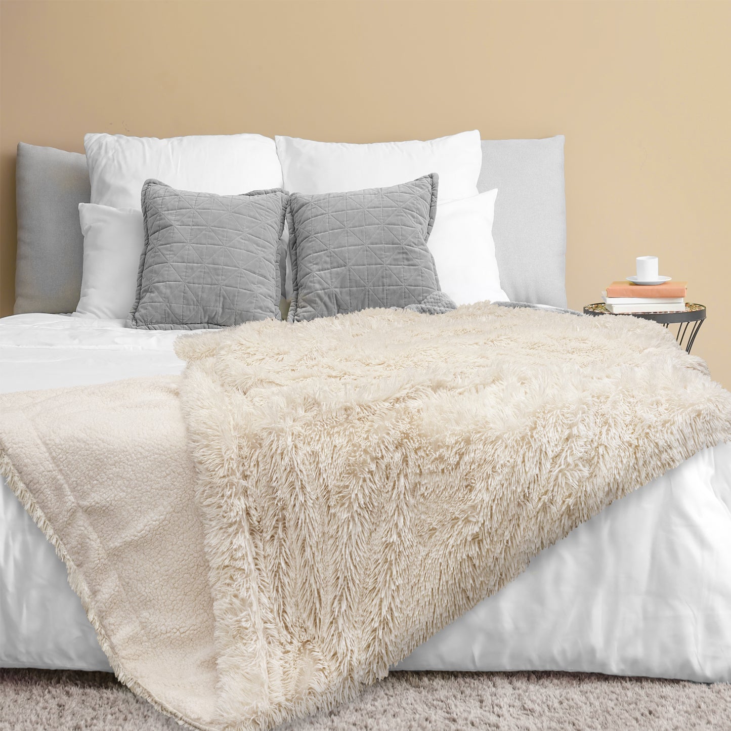 Faux Fur Sherpa Throw Blanket