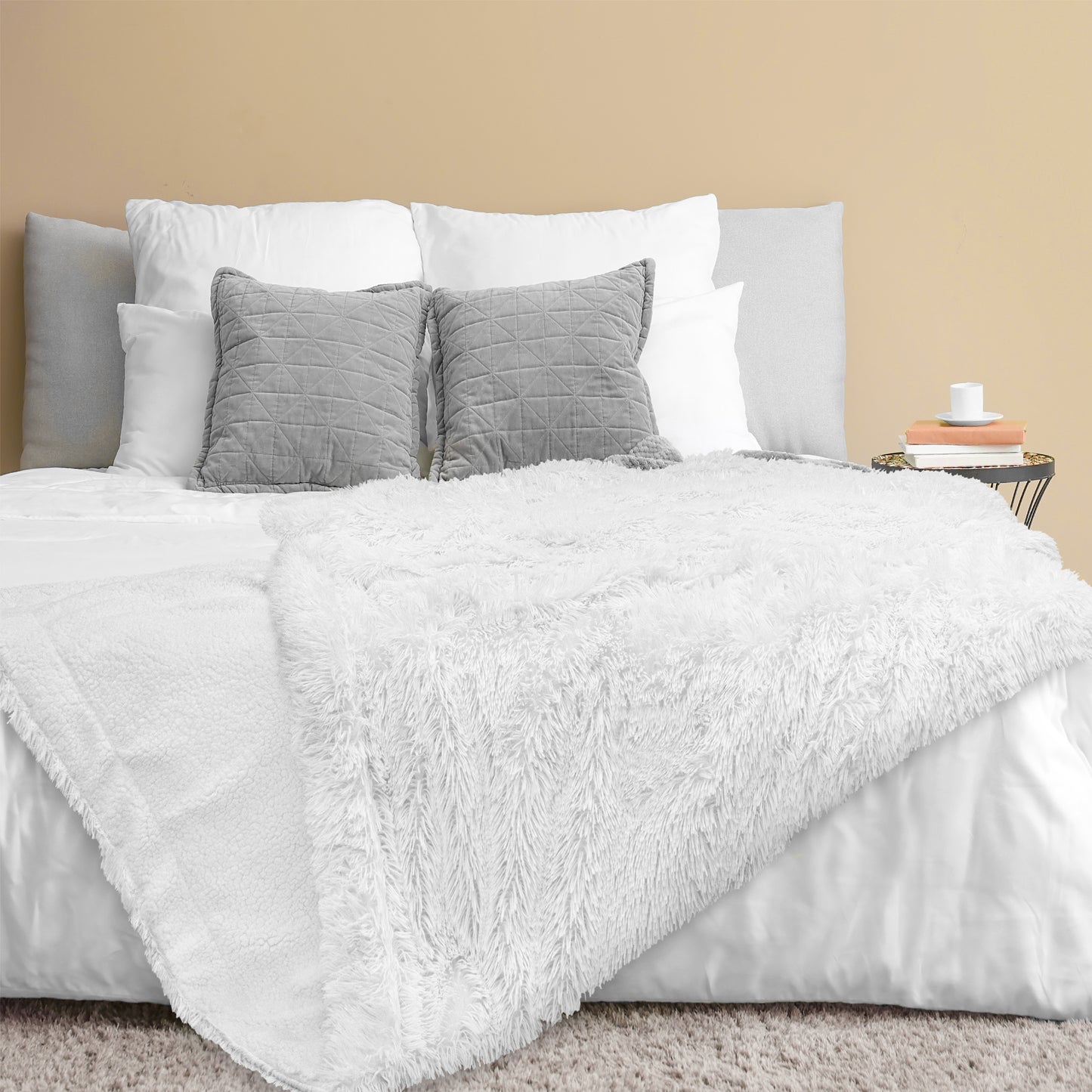 Faux Fur Sherpa Throw Blanket
