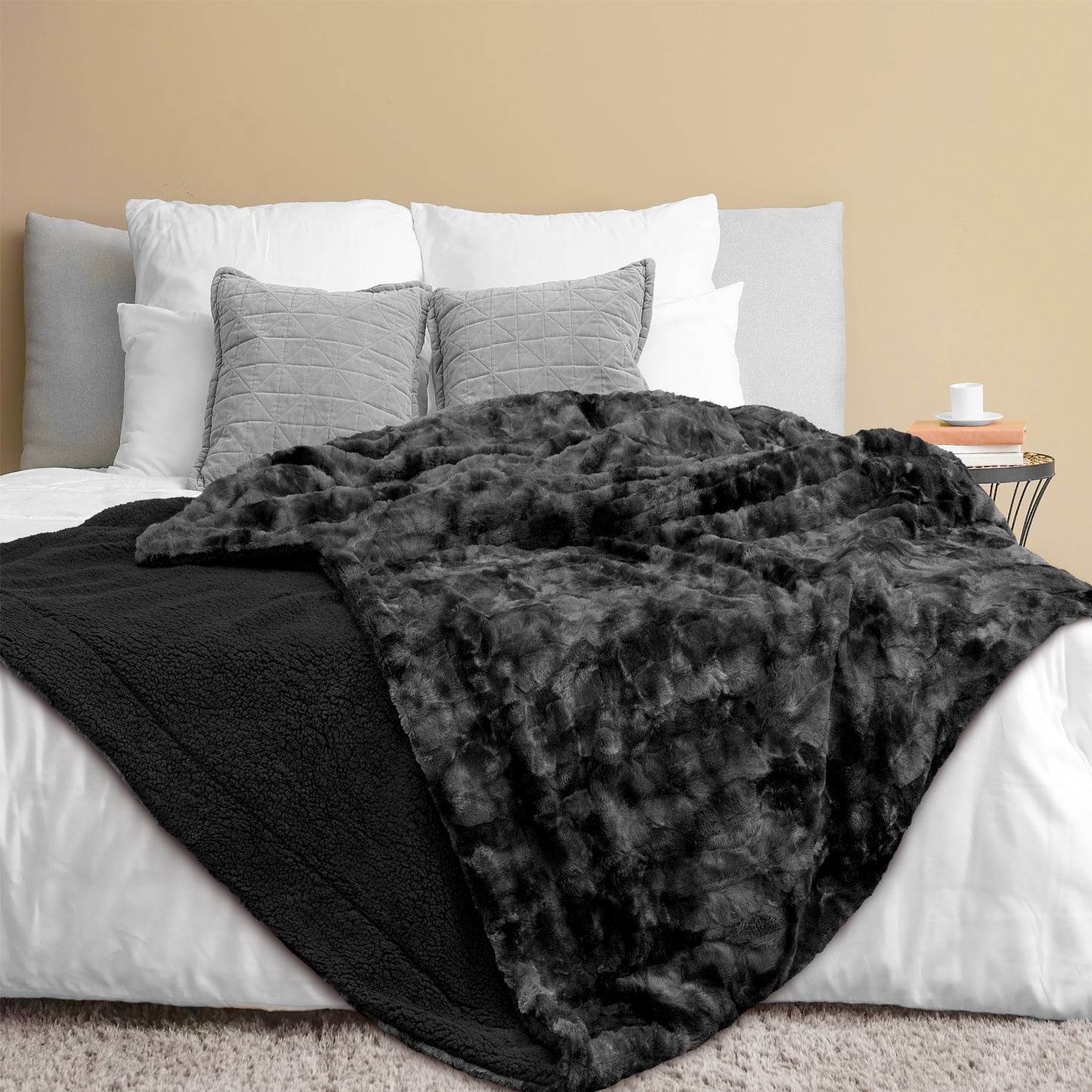 Minky Sherpa Throw Blanket