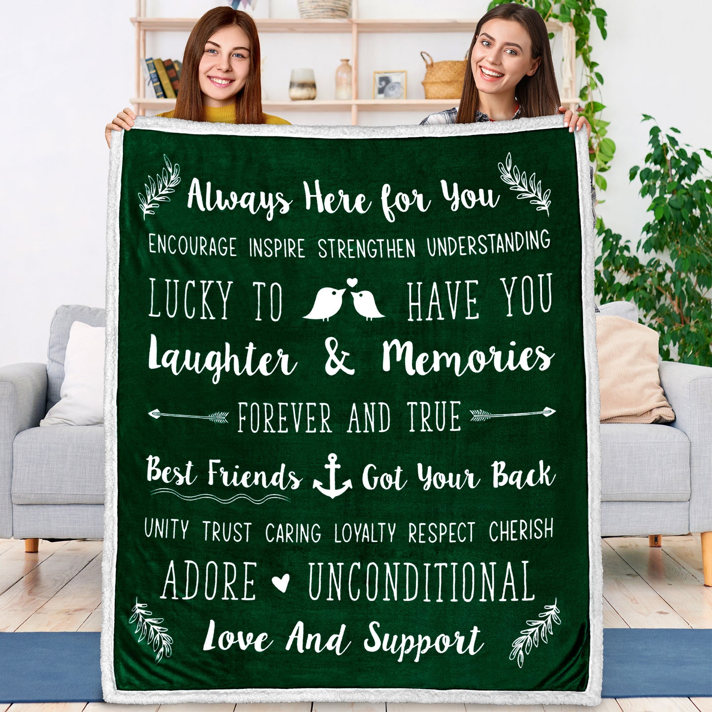Love and Friendship Throw Blanket