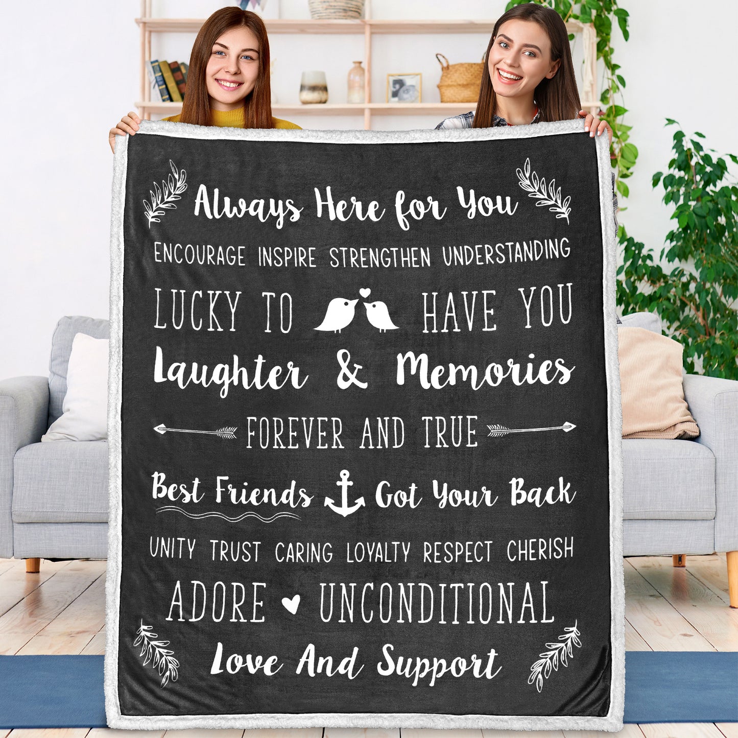 Love and Friendship Throw Blanket