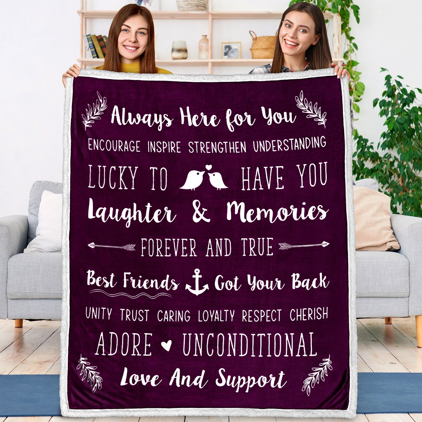 Love and Friendship Throw Blanket