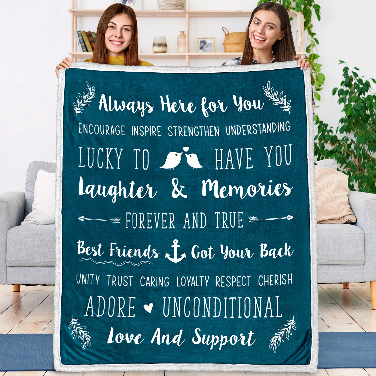 Love and Friendship Throw Blanket