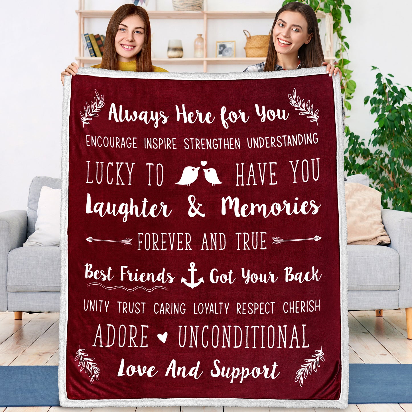 Love and Friendship Throw Blanket