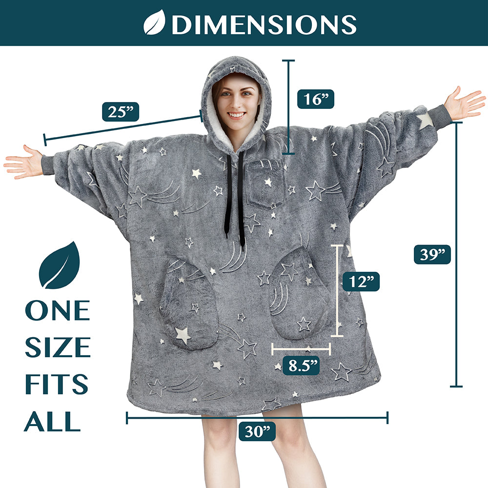 Chest Pocket Sherpa Hoodie Blanket - Patch Pocket (Regular / Long)