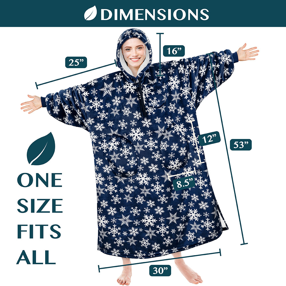 Chest Pocket Sherpa Hoodie Blanket - Patch Pocket (Regular / Long)