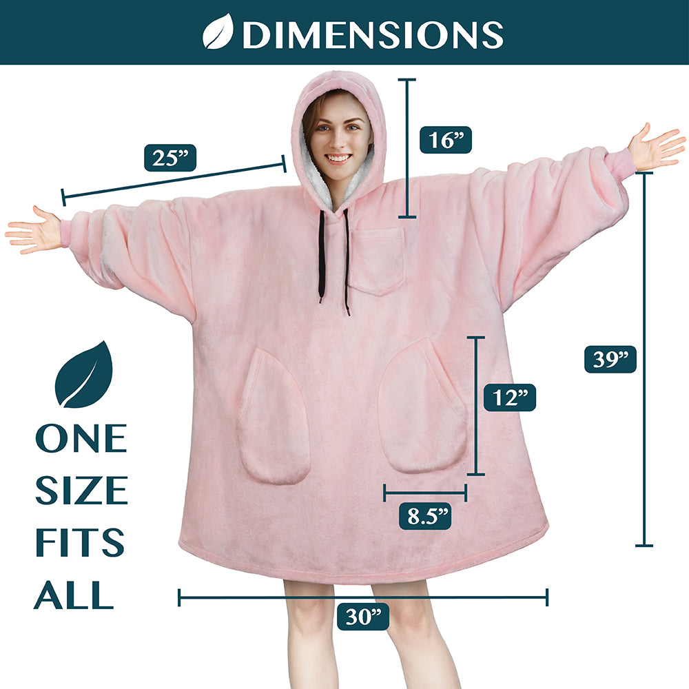 Chest Pocket Sherpa Hoodie Blanket - Patch Pocket (Regular / Long)