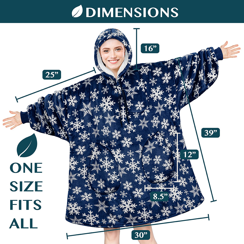 Chest Pocket Sherpa Hoodie Blanket - Patch Pocket (Regular / Long)