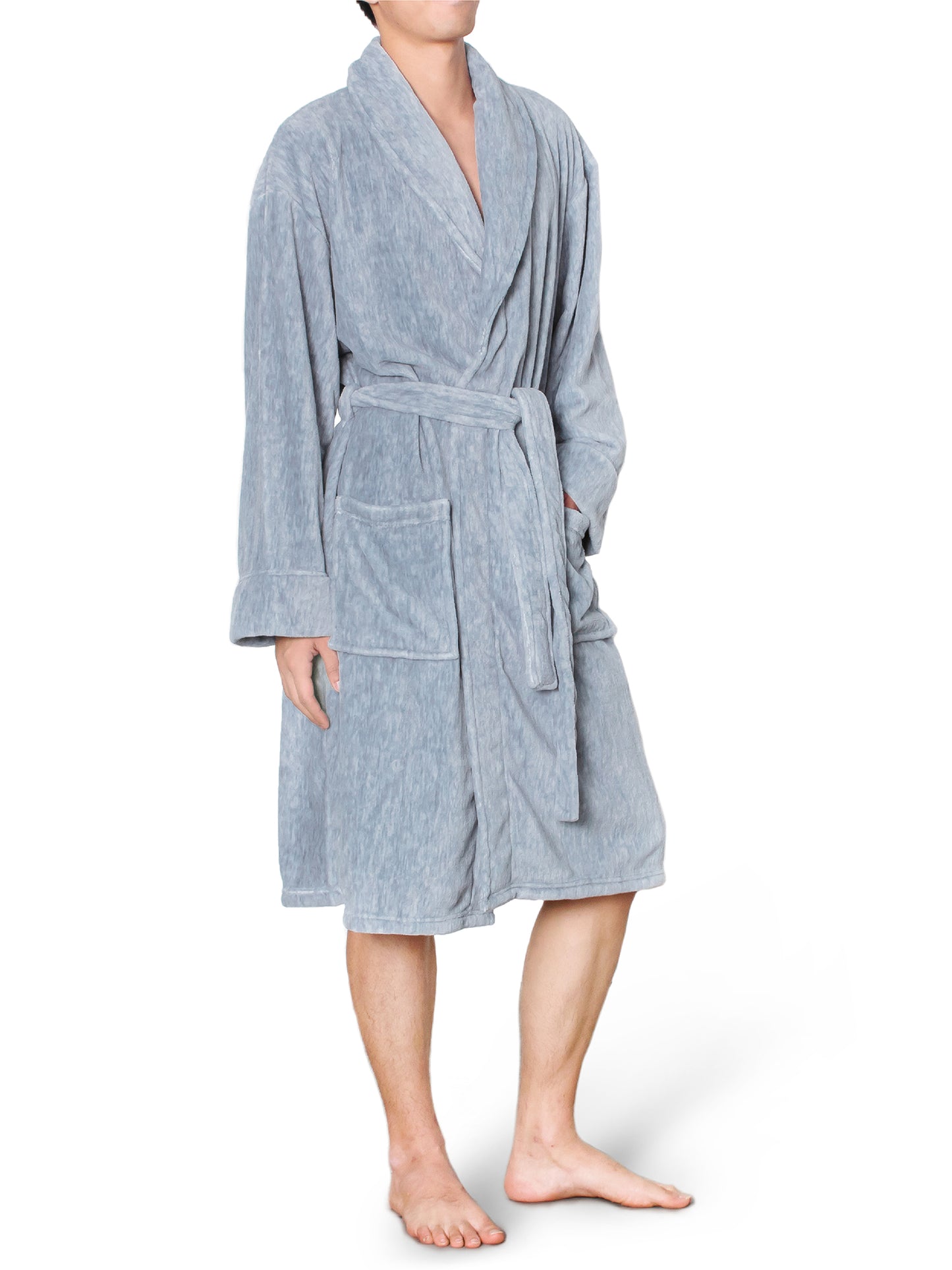Men's Melange Fleece Robe