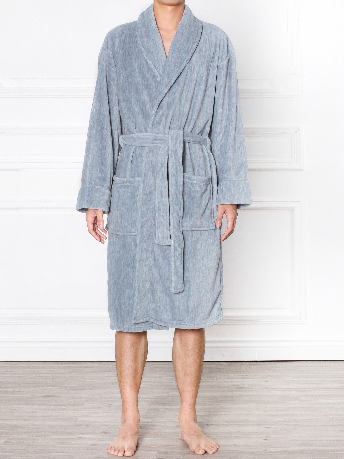 Men's Melange Fleece Robe