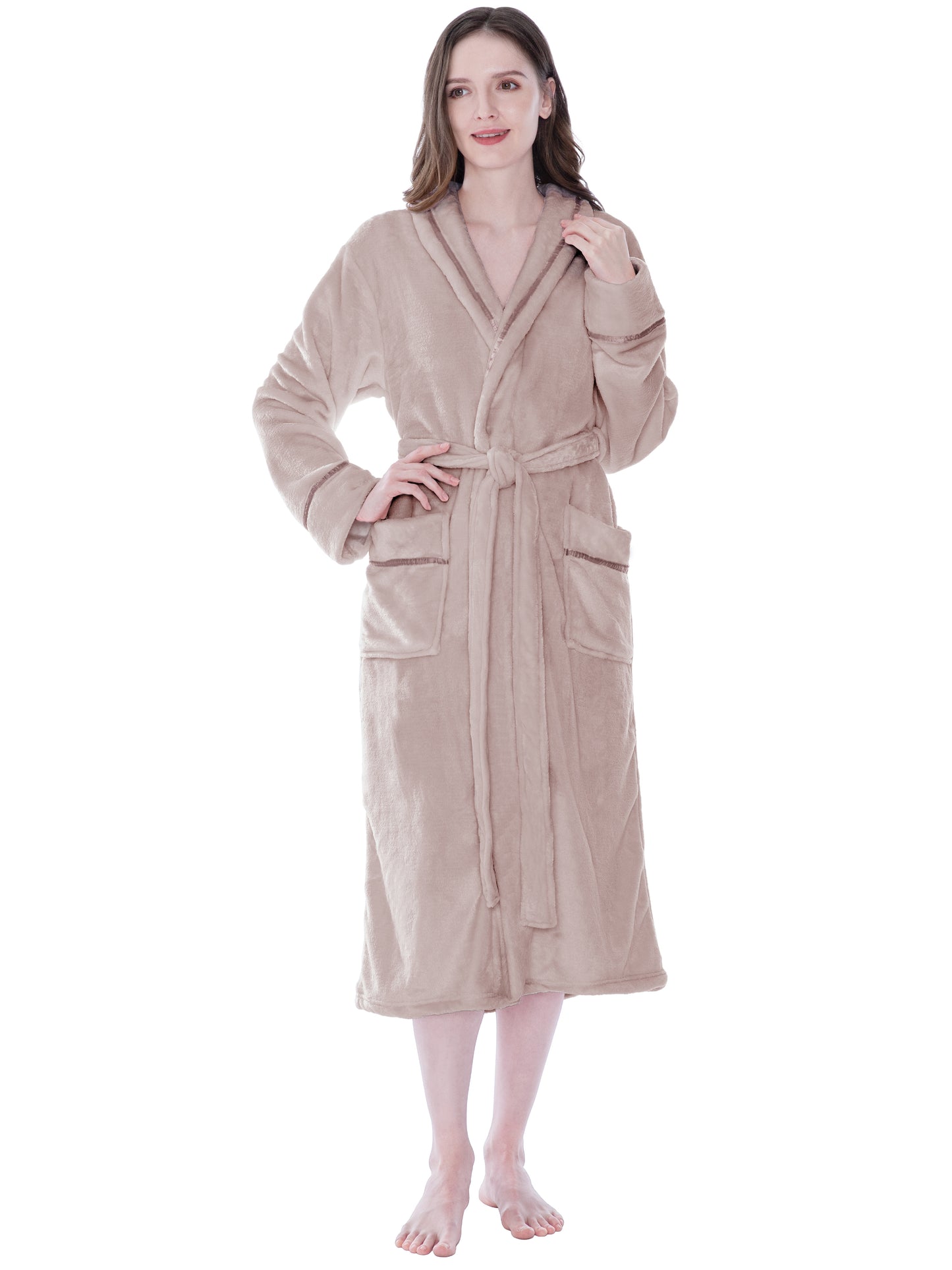 Women's Satin Trim Fleece Robe