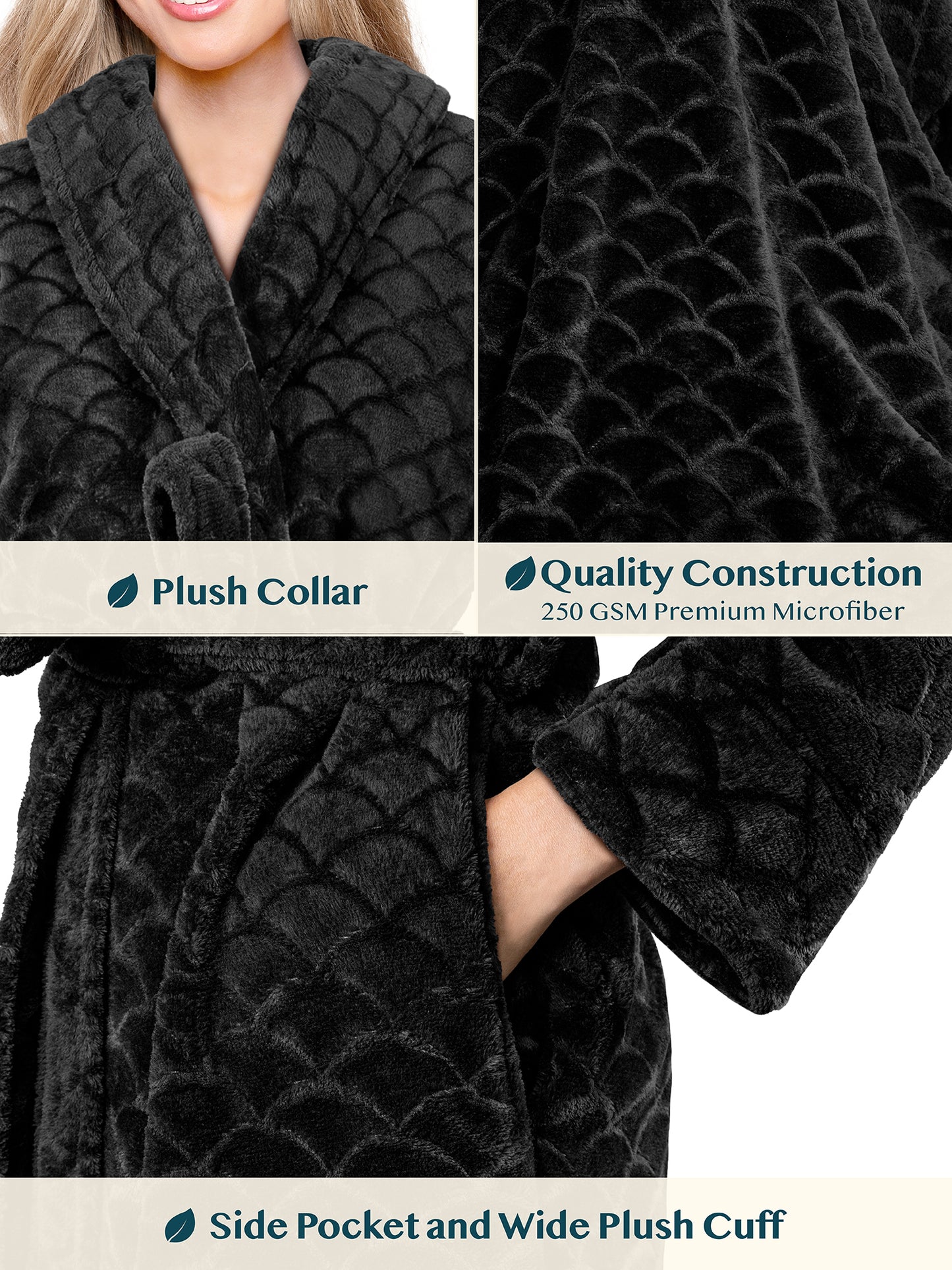 Women's Scallop Pattern Short Robe