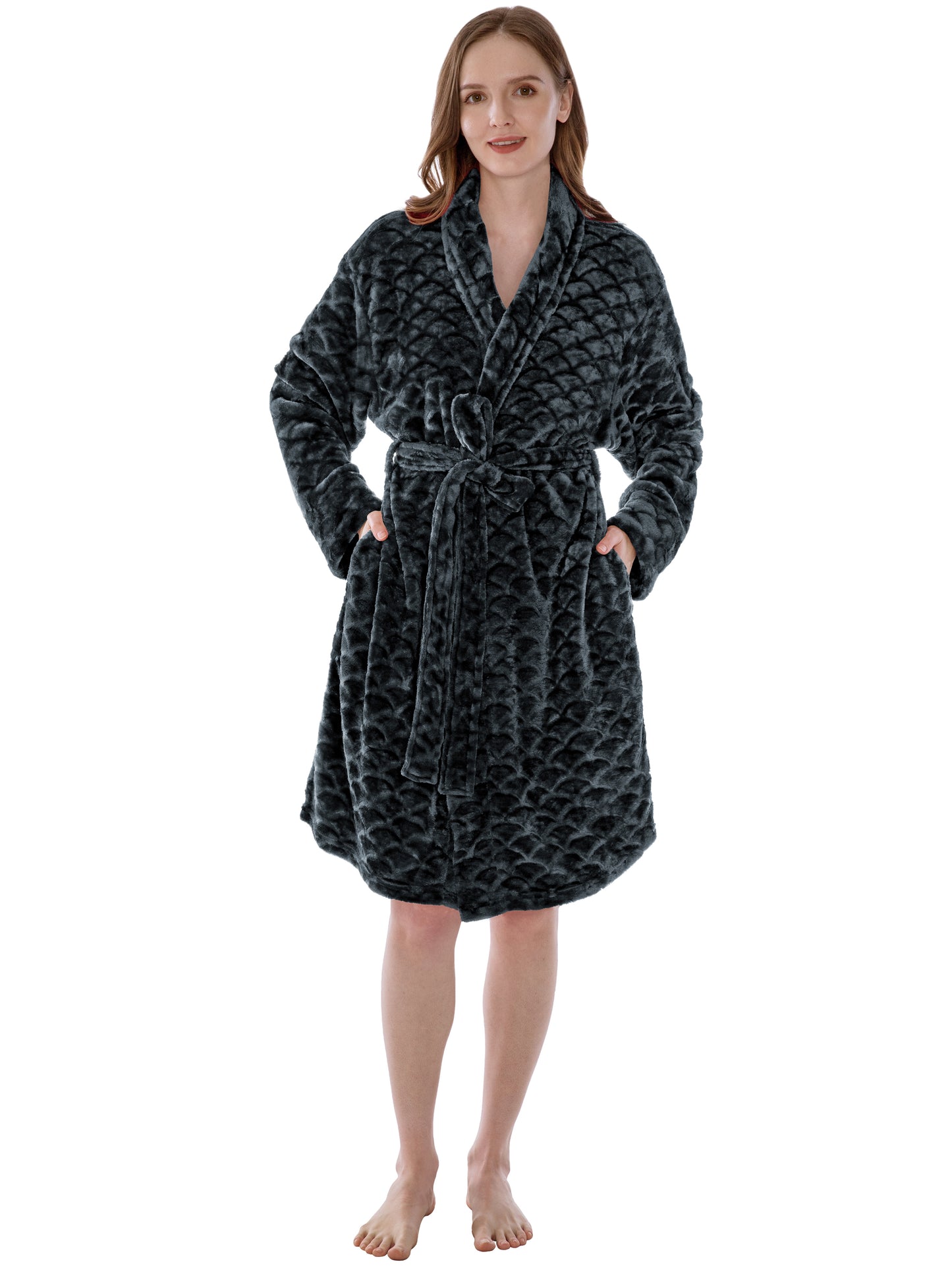 Women's Scallop Pattern Short Robe