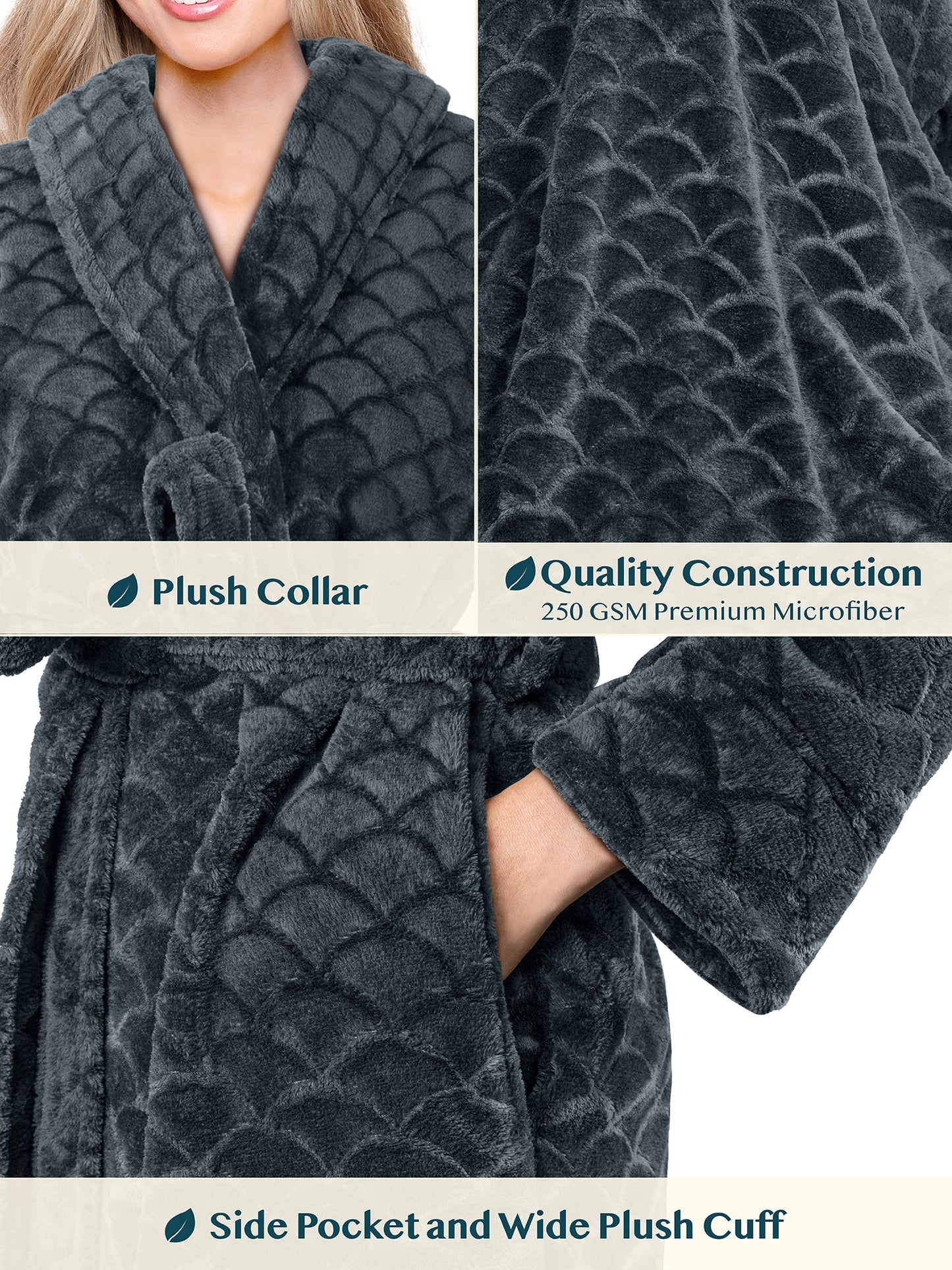 Women's Scallop Pattern Short Robe