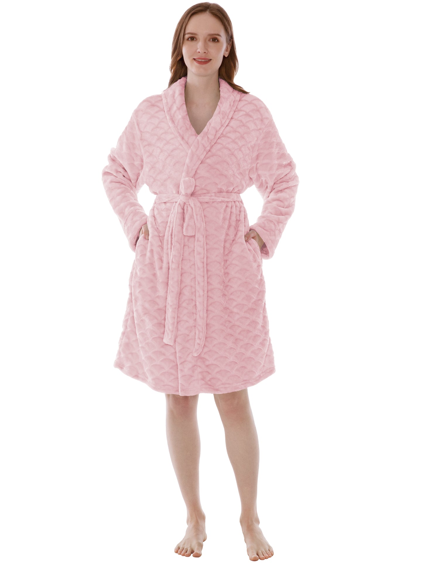Women's Scallop Pattern Short Robe