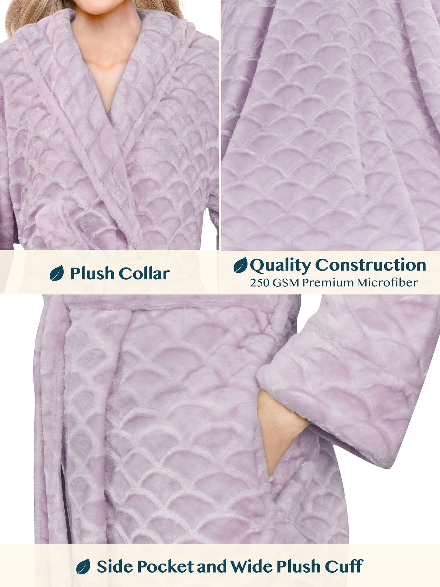 Women's Scallop Pattern Short Robe