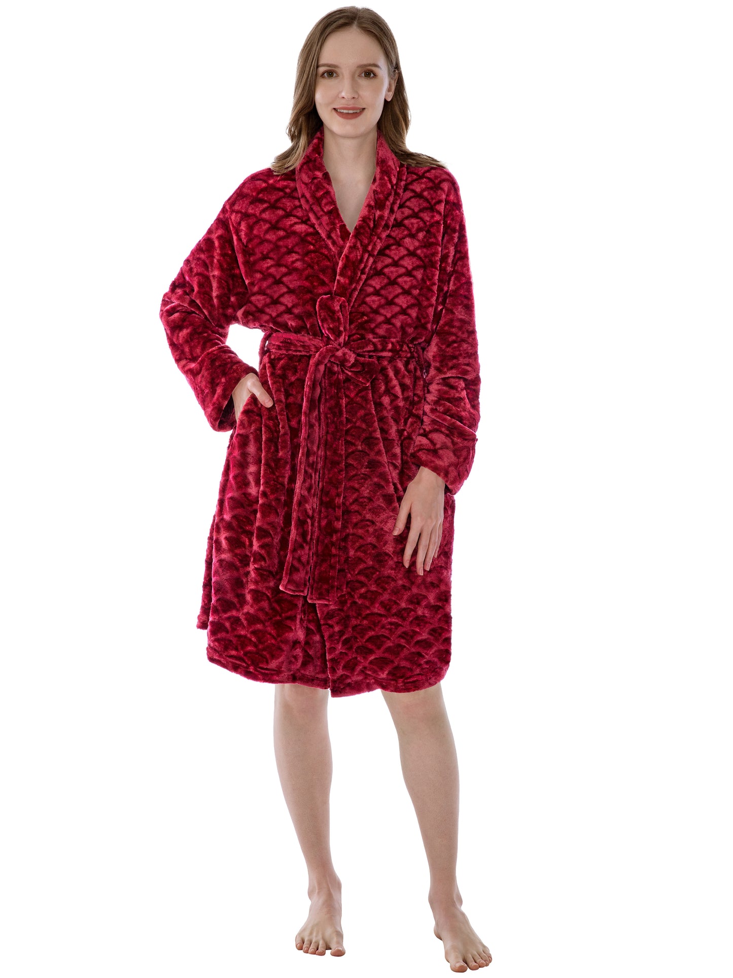 Women's Scallop Pattern Short Robe