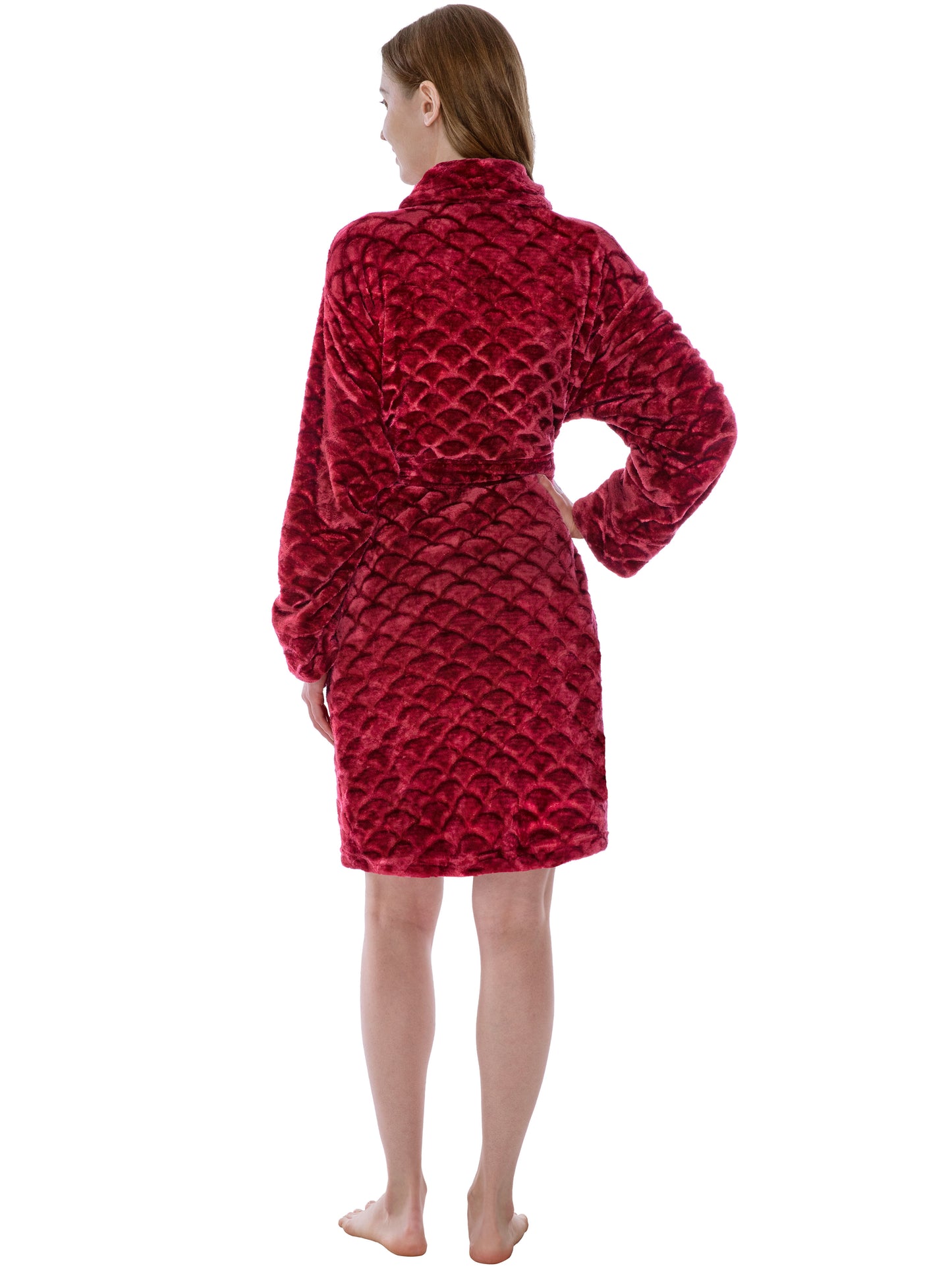 Women's Scallop Pattern Short Robe