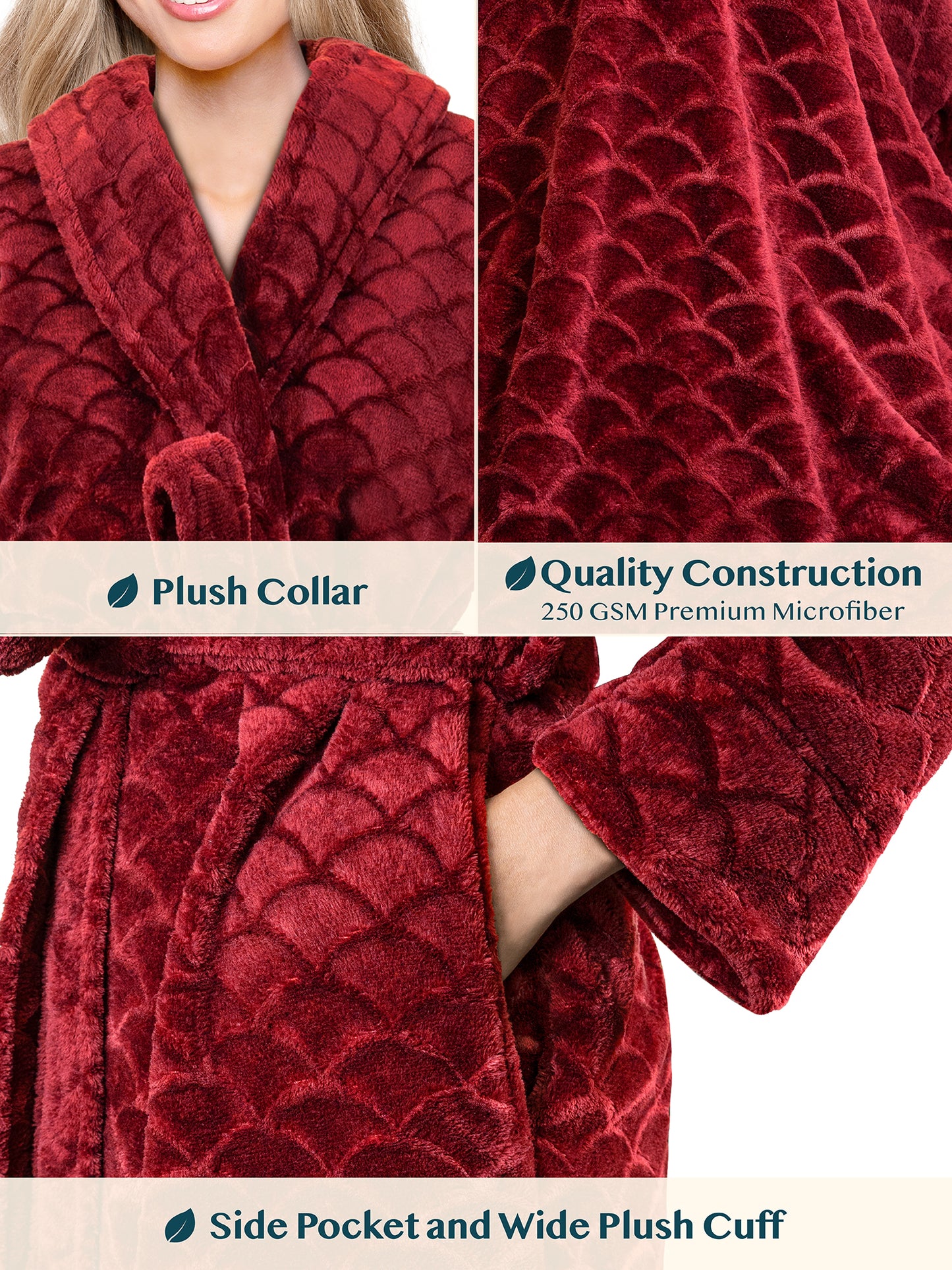 Women's Scallop Pattern Short Robe
